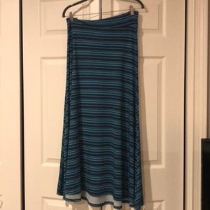 Blue stripe Maxi Skirt